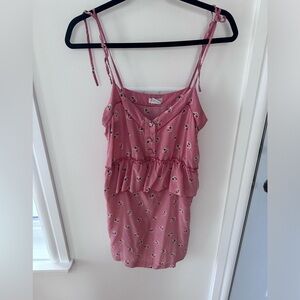 Urban Outfitters Cooperative 100% Silk Floral Ruffle Top